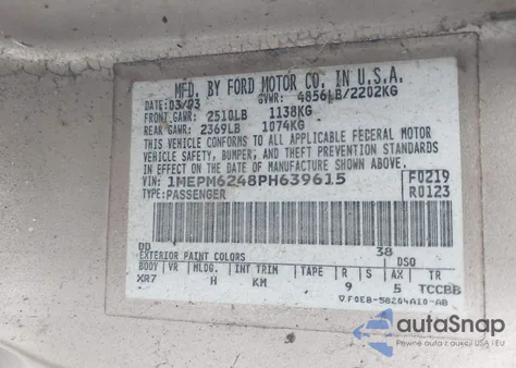 1993 Mercury Cougar Xr7 from USA, damaged, VIN 1MEPM6248PH639615